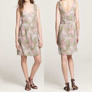 J.Crew Caspia 100% Crinkle Silk Floral Dress‎ Size 4  NWOT coquette